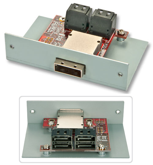 Adattatore SATA 4 porte a Mini-SAS SFF-8088 (lato periferiche)