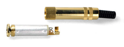 Goldene 6,3 mm Stereo-Klinkenbuchse mit Kabel PVC