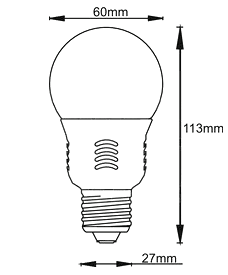 Dimensioni Lampada LED Alpha LB120