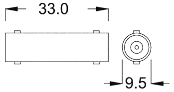 Dimensiones acoplador BNC Alfa 82-017