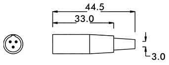 Tamaño del conector mini-XLR Alfa 40-203