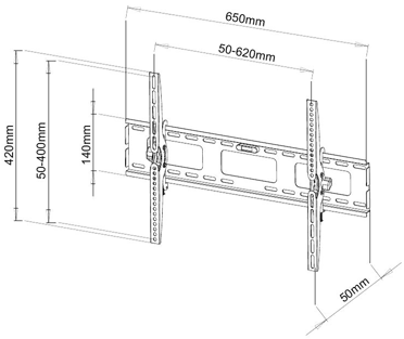 Dimensioni staffa ICA-PLB 131L e misure